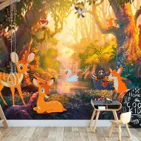 Artgeist Fotobehang – Behangpapier - Fotobehang - Animals in the Forest 400x280 -