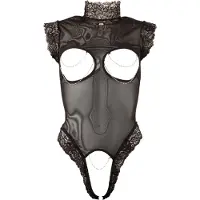 Abierta Fina - body - open stijl - zwart - XL