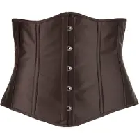 Cottelli Plus Size - satijnen korset - zwart