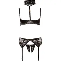 Erotic Treasure BH Set van Kant materiaal met halsband