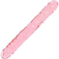 Crystal Jellies Doc Johnson dubbele dildo Jr. Double Dong roze - 30,23 cm
