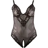 Cottelli Plus Size - body - kant - zwart