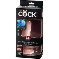 King Cock - King Cock - Triple Density Dildo met Balzak - 16,5 cm - Ook voor strap-on