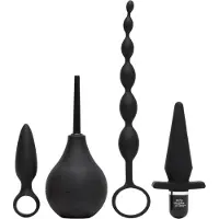 Fifty Shades of Grey - 4-delige anale set - siliconen - zwart