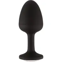Marc Dorcel Geisha Plug Diamond L - zwarte anaalplug met witte steen