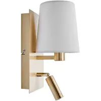 LINDBY Wandlampe , Aiden, Goud / Messing, Woonkamer, Stof, Modern