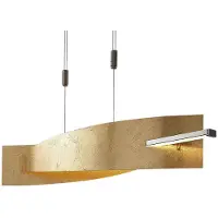 LUCANDE Hanglamp Marija, dimbaar, messing / goud, Woon-/ Eetkamer, metaal, Modern