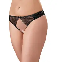Cottelli collection Zwarte string met open kruisje