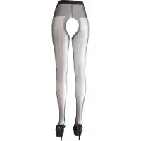 Cottelli – Open Kruis Panty met Versterkte Taille Band voor een Sensuele Uitdaging – Maat M – Zwart