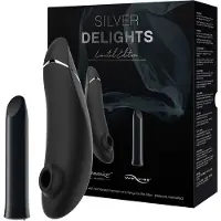 Womanizer Silver Delights - Luchtdrukvibrator en Bulletvibrator - Zwart