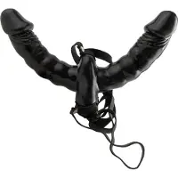 Pipedream - Opzetbare dubbele vibrator (zwart) - Fetish