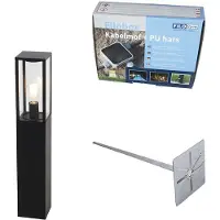 QAZQA Staande buitenlamp zwart 80 cm met grondpin en kabelmof - Charlois