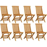 vidaXL Tuinstoelen inklapbaar 8 st massief teakhout