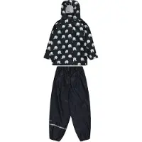 CeLaVi Regenkleding m. Bretellen - PU - Dark Navy m. Olifanten - - 100 - Regenkleding