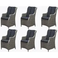 AVH-Collectie Set van 6 stuks Darwin dining tuinstoel grijs wicker