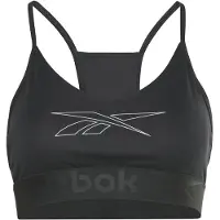 Reebok Sport BH Dames model Big Logo Bra - Zwart/Wit - Maat L