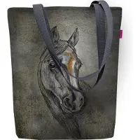 Bertoni Zonnige Schoudertas met Rits - Dames Shopper 36x40 cm (past A4) - Tote Bag Stoffen tas met motief Heer