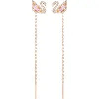Swarovski Oorbellen 'Swan' rose-goud / pink / zilver