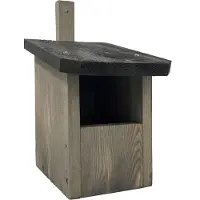 Garden Spirit Vogelhuisje Halfhol - Roodborstje Grijs Met Vogel- Nestkastje - - Grijs - SNB51