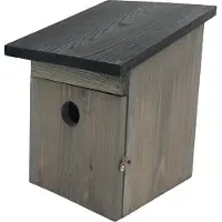 Garden Spirit Vogelhuisje Pakket - Koolmees Grijs Zwart Dak - 4 stuks- Nestkastje - - Houtkleur - H