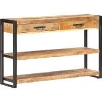 vidaXL Dressoir 120x30x75 cm massief ruw mangohout