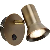 QAZQA Slimme bronzen wandspot draaibaar en kantelbaar met schakelaar incl. Wifi GU10 50mm - Karin 1