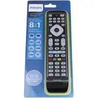 Philips Perfect vervangings-universele afstandsbediening SRP2018/10, geschikt voor DVD/Blu-ray, DVR, satellietontvanger, TV, videorecorder, met infraroodtechnologie, knoppen, zwart
