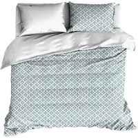 De Witte Lietaer Dekbedovertrek Azulejos Tourmaline Bright White Satijn-200 x 200 / 220 cm | 2-Persoons