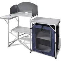 vidaXL Campingkeuken inklapbaar met windscherm aluminium