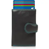 Visconti Leren Pasjeshouder - Kaarthouder voor mannen en vrouwen - Portemonnee RFID - Zwart Aqua (SP41)