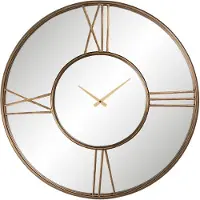 Clayre & Eef Wandklok 5kl0179 ? 70*5 Cm / 1*aa - Bruin Hout / Metaal