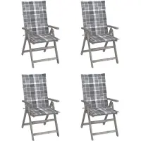 vidaXL Tuinstoelen 4 st verstelbaar met kussens massief acaciahout