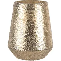Clayre & Eef Glazen Theelichthouder Ø 16*20 Cm Goudkleurig Glas