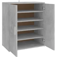 vidaXL Schoenenkast 60x35x70 cm bewerkt hout betongrijs