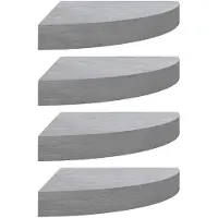 vidaXL Hoekwandschappen 4 st 25x25x3,8 cm MDF betongrijs