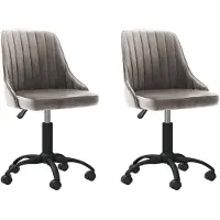 vidaXL Eetkamerstoelen draaibaar 2 st fluweel lichtgrijs