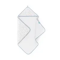 Lief! badcape 75x75 cm wit/blauw