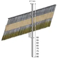 Dutack 5150031 Stripnagel 3.0x90mm. 34º papiergebonden verzinkt ring 3000 st.