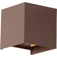 QAZQA Buiten wandlamp roestbruin incl. LED 2-lichts IP54 - Edwin