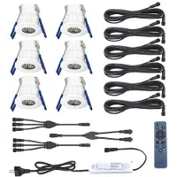 Velvalux LED Veranda Spot Complete Set - Velvalux - 6 Stuks - 3W - Warm Wit 3000K - Dimbaar - Waterdicht IP65 - Inbouw - Rond -