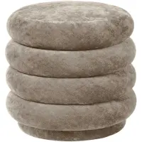 Ferm Living Pouf Round zitpoef stof faded velvet 26 beige