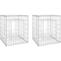 vidaXL Schanskorf palen 2 st 50x50x60 cm ijzer