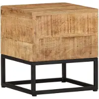 vidaXL Bijzettafel 30x30x33 cm ruw mangohout