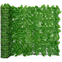 vidaXL Balkonscherm met groene bladeren 600x100 cm