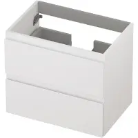 Ink Onderkast 60x40cm - Greeploos - 2 Lades - Mat Wit - Badkamermeubels, Wastafelonderkasten - 8718835010195