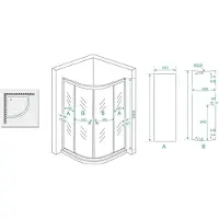 Xellanz Sanifun Eco 1/4 ronde douchecabine 5mm 1000x1000x1900 helder glas.