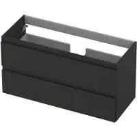 Ink Onderkast 100x40cm - Greeploos - 2 Lades - Mat Antraciet - Badkamermeubels, Wastafelonderkasten - 8718835010287
