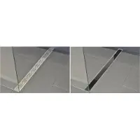 Wiesbaden glasrooster voor douchegoot 50 x 7 cm glanzend zwart