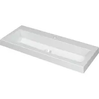 Ink Dock wastafel Polystone met 1 kraangat 6x100x40cm Glans wit