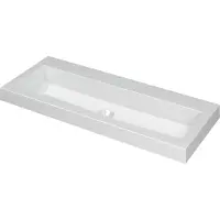 Ink Dock wastafel Polystone zonder kraangat 6x100x40cm Glans wit